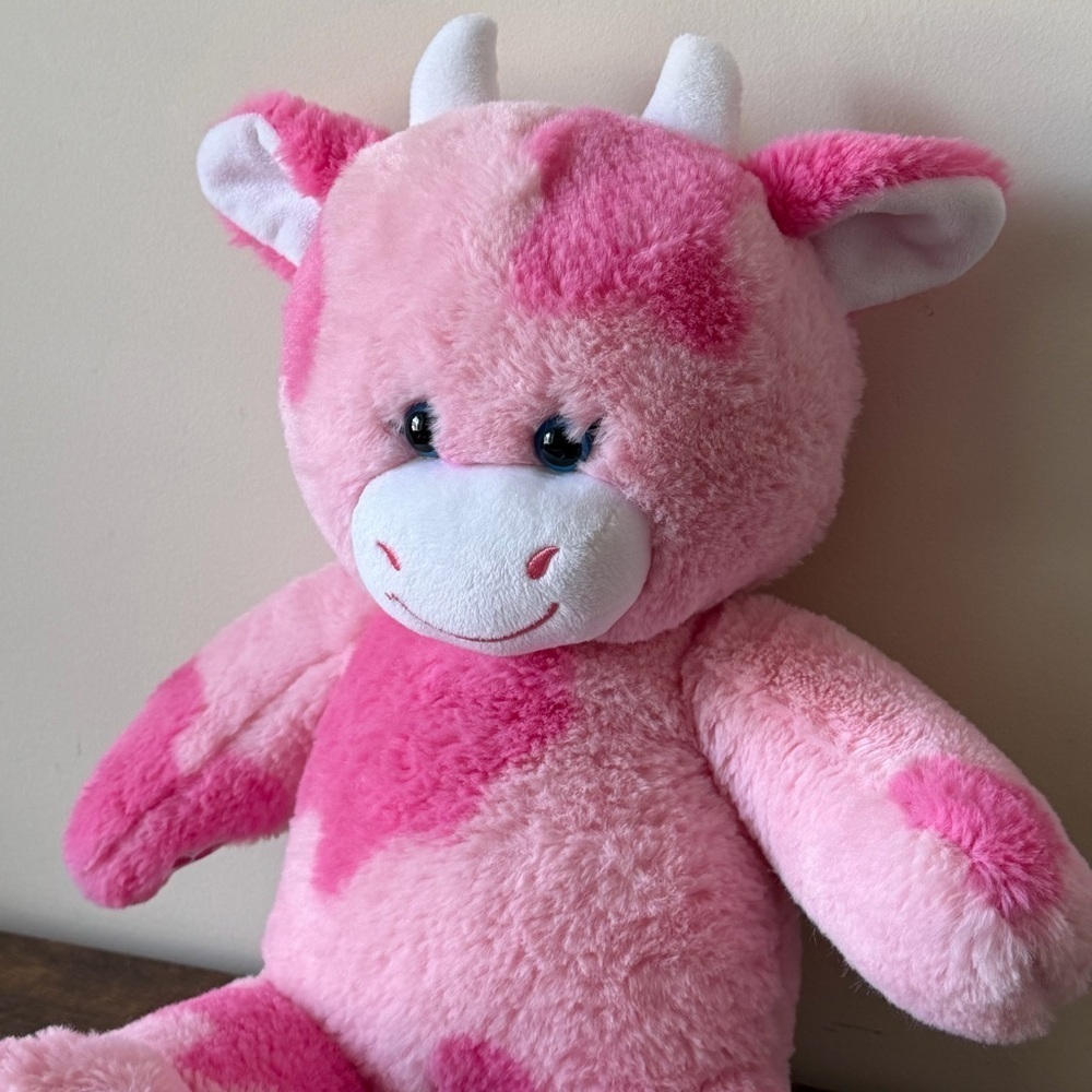 Build A Bear Pink Milkshake Strawberry Cow Plush Limited Release BAB Workshop - Picture 2 of 11
